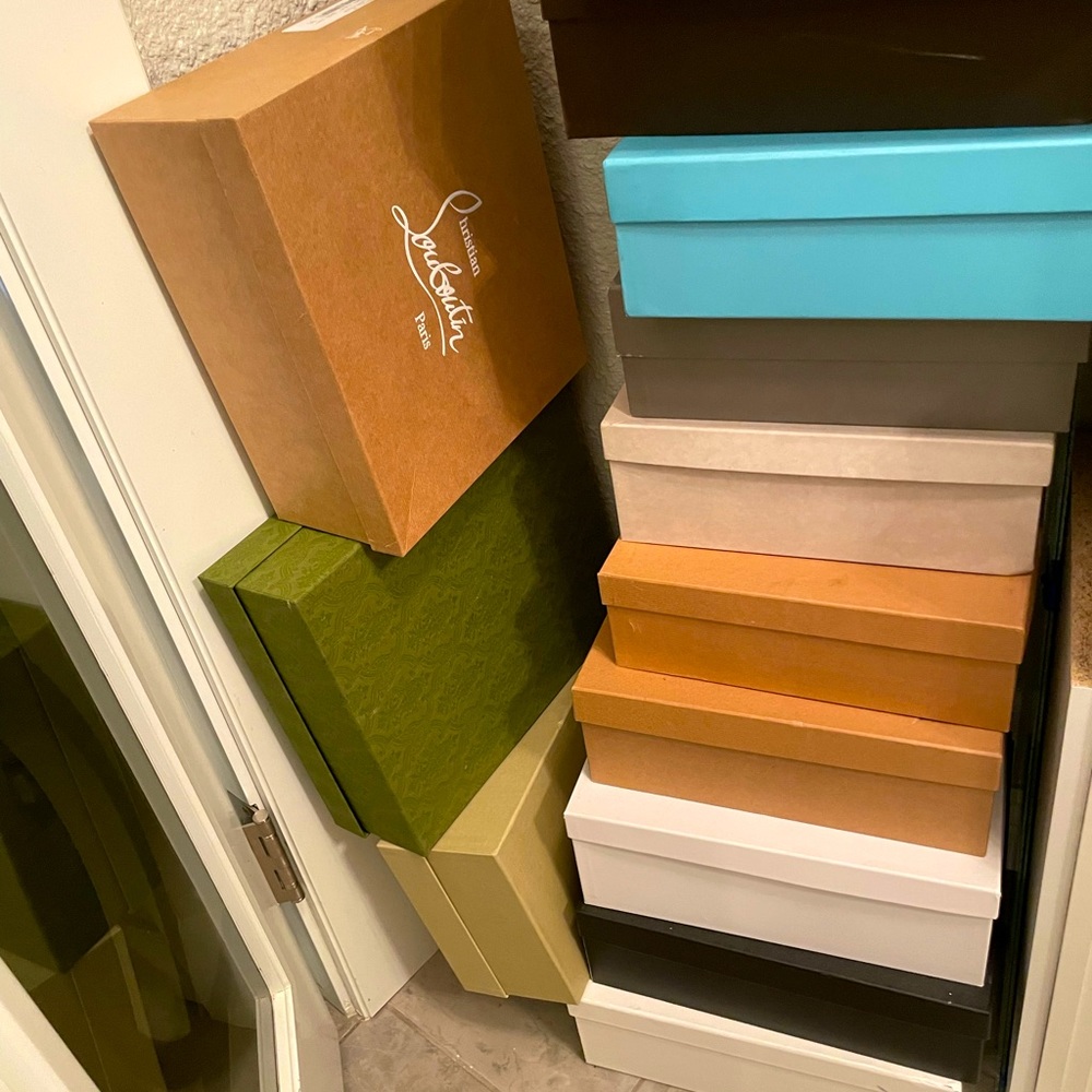 Designer shoe boxes 📦 Christian Louboutin, Alexander McQueen Gucci Versace